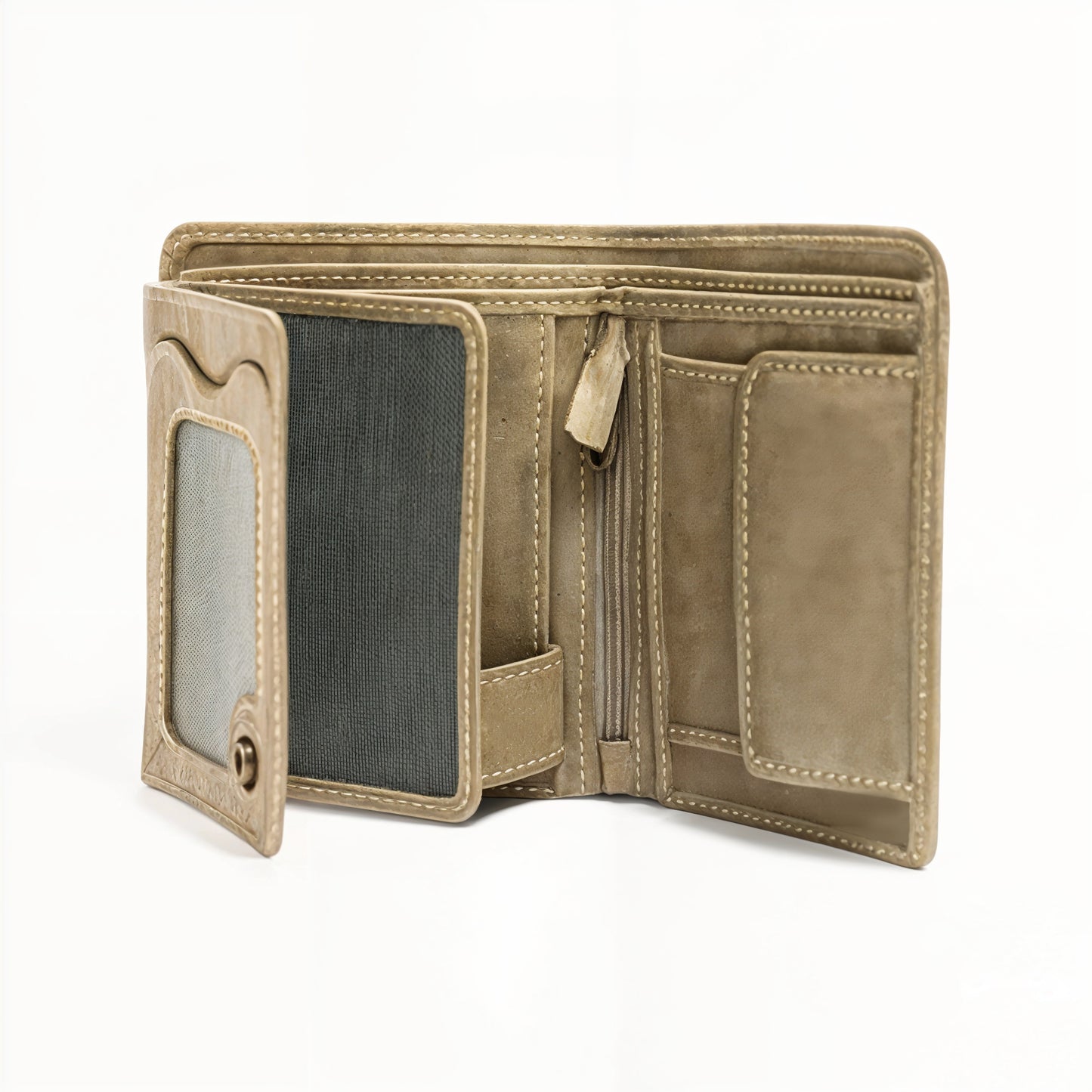 Desert Sand Suede Tri-Fold Wallet