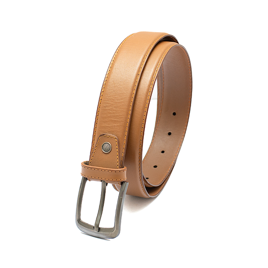 Classic Tan Genuine Leather Belt