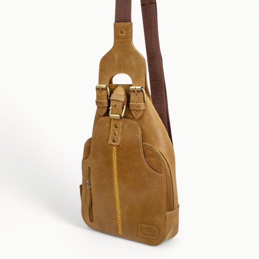 Rustic Voyager Leather Crossbody Bag