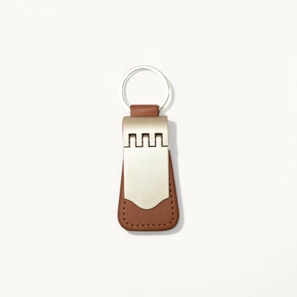 EliteGuard Metal & Leather Keychain