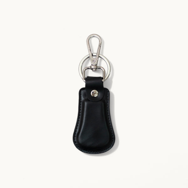 Classic Noir Leather Keychain
