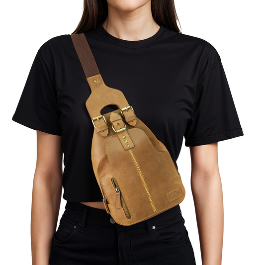 Rustic Voyager Leather Crossbody Bag