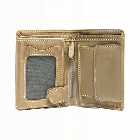 Desert Sand Suede Tri-Fold Wallet